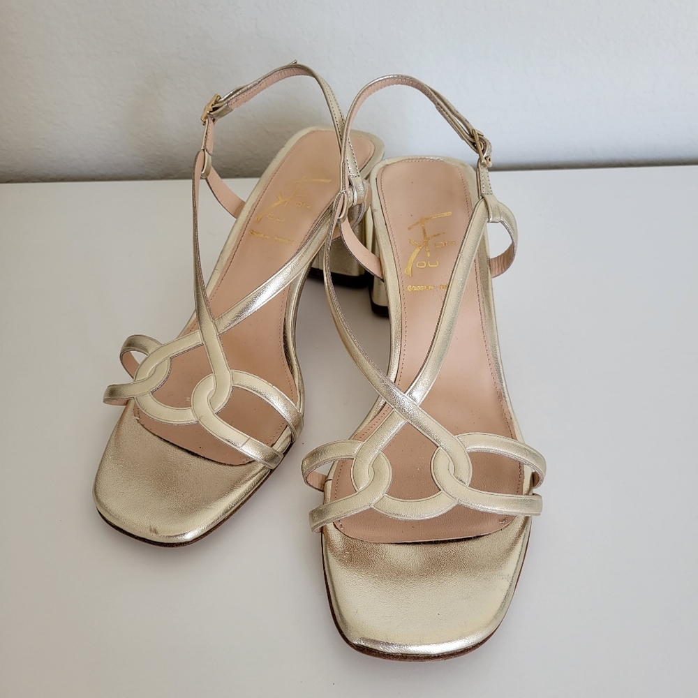 Gold Strappy Heels